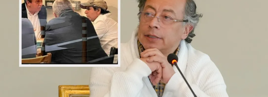 Petro sobre foto de Alejandro Char con Luis Alfredo Ramos. / Fotos: Presidencia y X de Jorge Gómez Pinilla.