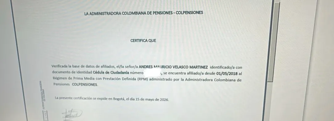 Andrés Velasco, pdte. de Asofondos se pensionará por Colpensiones 
