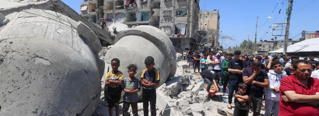Desplazamientos en Franja de Gaza. / Foto: AFP.
