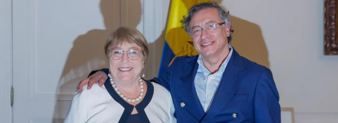 Presidente Petro y Michelle Bachelet. / Foto: X Gustavo Petro. 