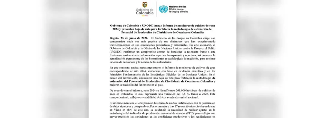 Cultivos de coca mantienen desaceleración, según Gobierno y ONU