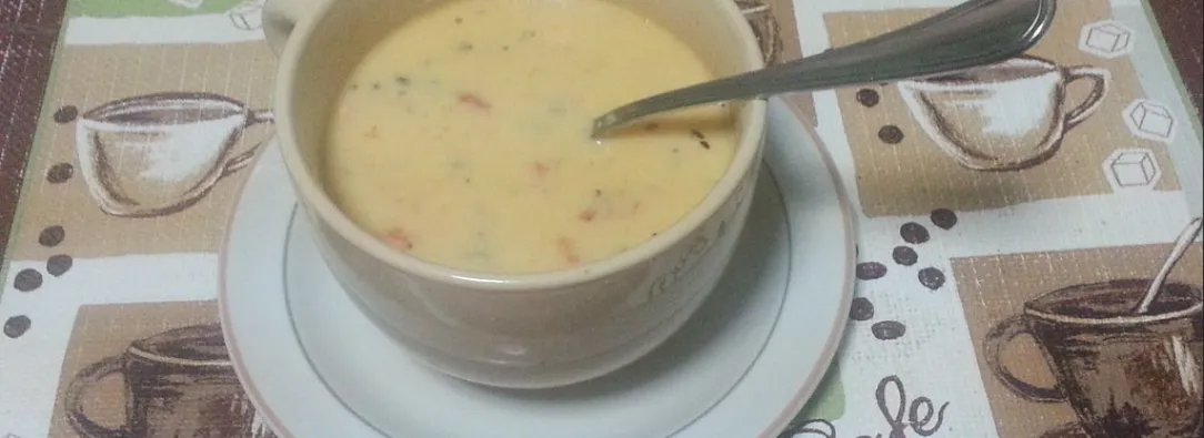 tasa con crema de pollo 