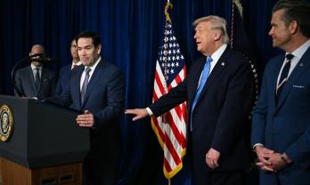 Rueda de prensa de Donald Trump. / Foto: AFP.