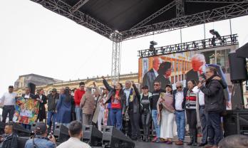 Gabinete ministerial en la plaza de Bolívar. / Foto: Julián Perilla -RTVC.