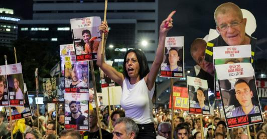 Manifestantes en Tel-Aviv.