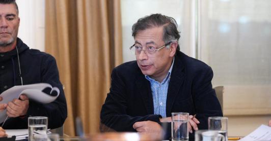 Presidente Petro durante un Consejo de Ministros
