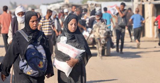 Ayuda humanitaria en Gaza. / Foto: AFP.