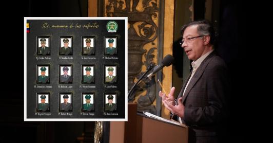 Presidente Petro sobre ataque a policías en Amalfi. / Foto: Policía y Presidencia.