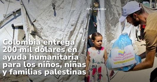 Donación ayuda humanitaria familias palestinas. 