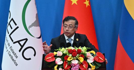 El presidente de Colombia, Gustavo Petro, asiste a la ceremonia inaugural de la Cuarta Reunión Ministerial del Foro de China y la Comunidad de Estados Latinoamericanos y Caribeños.