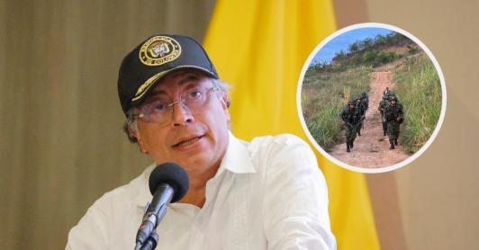 Petro sobre secuestro de 45 militares en el Cauca. / Fotos: Presidencia y Ejército.