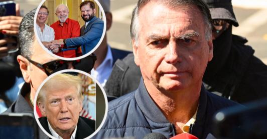 Reacciones sobre condena a Jair Bolsonaro. / Fotos: Presidencia de Chile y AFP.