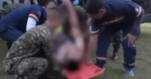 Rechazo a ataque de soldados en Putumayo. / Foto: Captura de video.