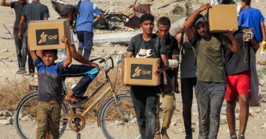 Ayuda humanitaria en Gaza. / Foto: AFP.
