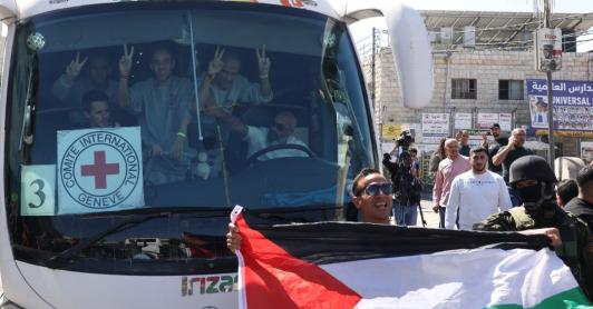 Liberación de prisioneros palestinos. / Foto: AFP.