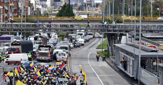 Protestas de motociclistas. / Foto: AFP.