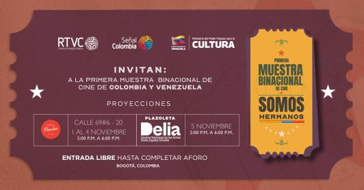 Muestra cine binacional Colombia-Venezuela.