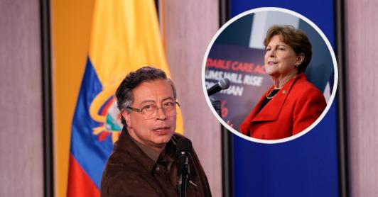 Apoyo de senadora demócrata a Petro. / Fotos: Presidencia y AFP.