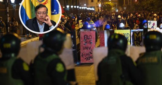 Petro sobre crisis en Perú. / Fotos: AFP.