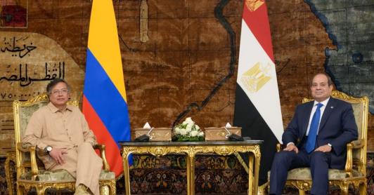 Presidente Petro junto a Abdelfatah El-Sisi. / Foto: Presidencia.