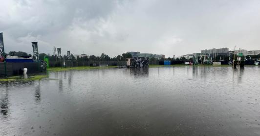 Lugar del escenario Vive Claro inundado