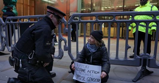 Greta Thunberg detenida en Londres. / Foto: AFP.