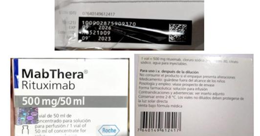 Medicamento falso. / Foto: Invima.