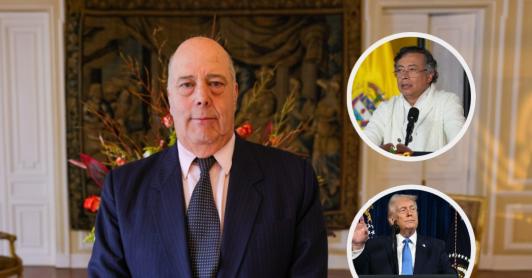 Embajador Daniel Garcia-Peña y detalles de la llamada. / Fotos: AFP y Presidencia.
