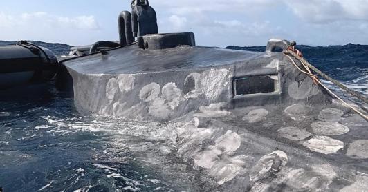 Incautación de submarino con cocaína. / Foto: Policía Nacional.