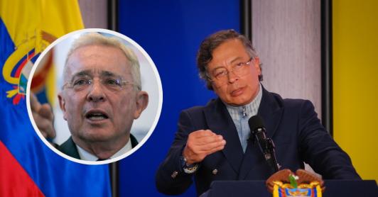 Petro le responde a Uribe. / Fotos: Presidencia y AFP.