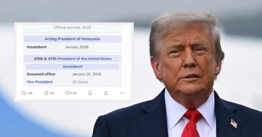 Trump con imagen alterada en Truth Social. / Foto: AFP y Truth Social.