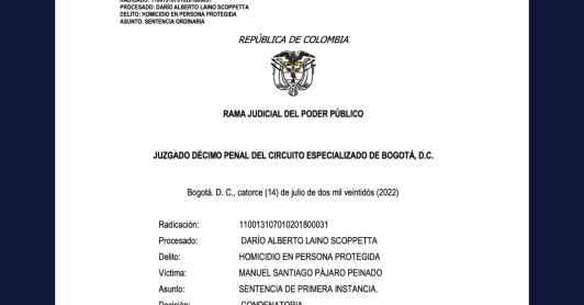 Condena de 30 años contra Darío Laíno Scopetta por doble homicidio.