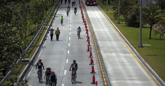 Día sin carro y sin moto. / Foto: AFP.