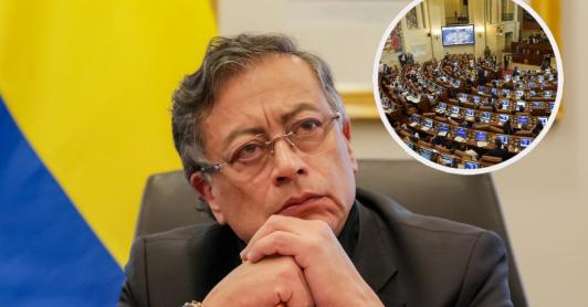 Petro lanza pullas a congresistas. / Fotos: Presidencia y Redes sociales.