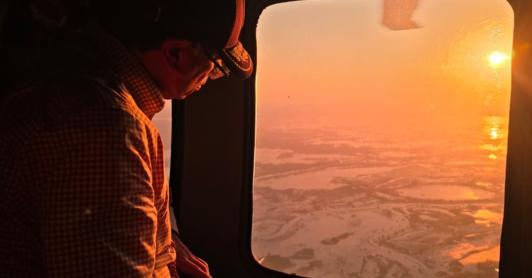 Petro sobrevuela Córdoba tras inundaciones. / Foto: Presidencia.