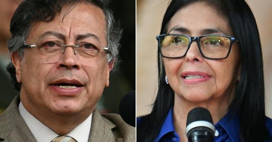 Reunión entre Petro y Delcy. / Foto: AFP.