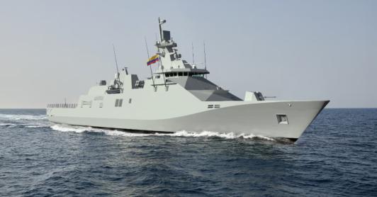 Colombia inicia la construcción de su primera fragata. Foto: render Cotecmar