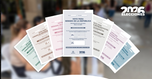 Fotografía de reverso de tarjetones electorales de la Registraduría Nacional