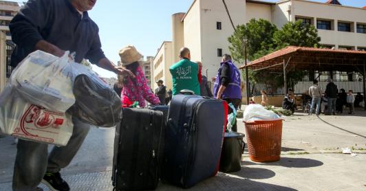 Desplazamiento en el sur del Líbano. / Foto: AFP.