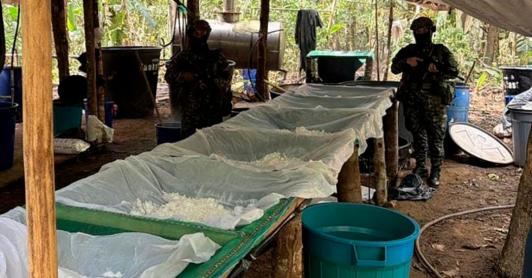 Destruyen laboratorio de cocaína. / Foto: Ejército.