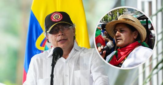 Petro rechaza racismo contra Aida Quilcué. / Fotos: Presidencia y AFP.