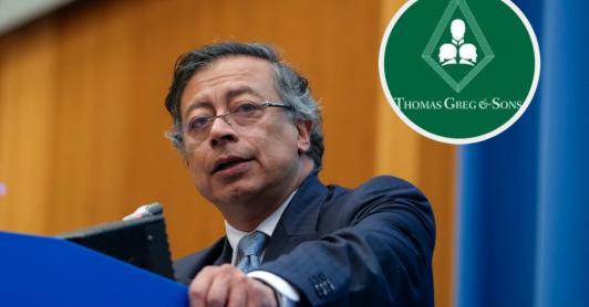 Petro sobre Thomas Greg & Sons. / Fotos: Presidencia y Thomas Greg & Sons.