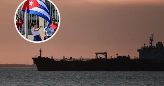 Buque petrolero ruso llega a Cuba. / Fotos: AFP.