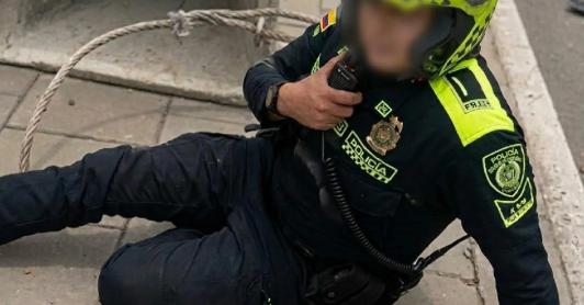 Policía herido tras accidente en Autonorte. / Foto: Captura de video.