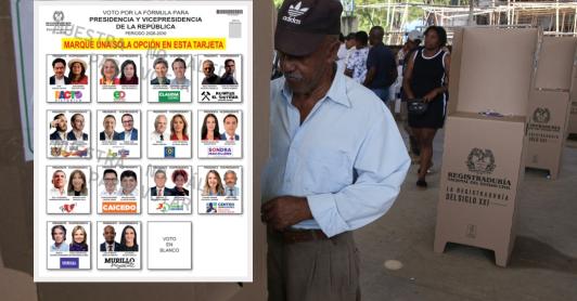 Tarjetón elecciones presidenciales. / Fotos: Registraduría y AFP.