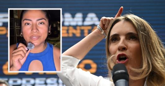 Isabell Sánchez le responde a Paloma Valencia. / Fotos: AFP y video en redes sociales.