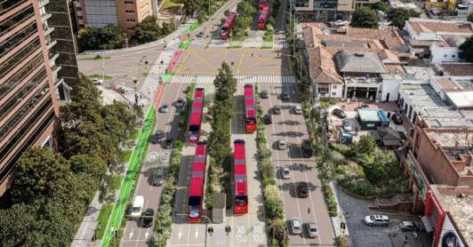 uno de los render del tramo tres del Transmilenio por la Séptima 