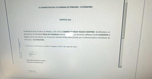Andrés Velasco, pdte. de Asofondos se pensionará por Colpensiones 