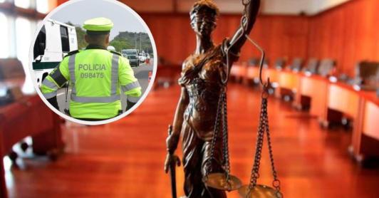 Condena a patrullero. / Fotos: Rama Judicial y Policía Nacional.