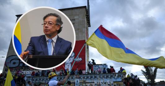 Petro sobre el estallido social. / Fotos: AFP y Presidencia.